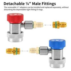 2Pack R134A Quick Connector Adapter Coupler Auto AC Manifold Gauge Low/High HVAC