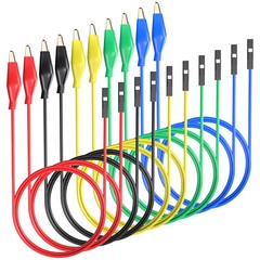 Copper Alligator Clips to Breadboard Jumper Wires Flexible Silicone