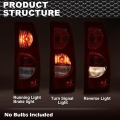 Rear Tail Lights Assembly Red Clear Lens Pair Chevy Silverado 03-06