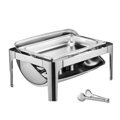Uimoso 15Qt Roll Top Chafing Dish Set Full-Size Pan Stainless Steel w/ Clip