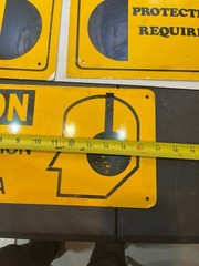 Vintage Metal Safety Sign Caution Ear Protection Required Industrial Garage