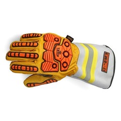 Grain Goatskin MIG TIG Welding Gloves with Cowhide Split Cuff Heat Resistant