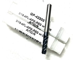 2PC Carbide Plus CP-42303 3/16″ 4FL Corner Radius End Mill AlTiCrN .030R NEW