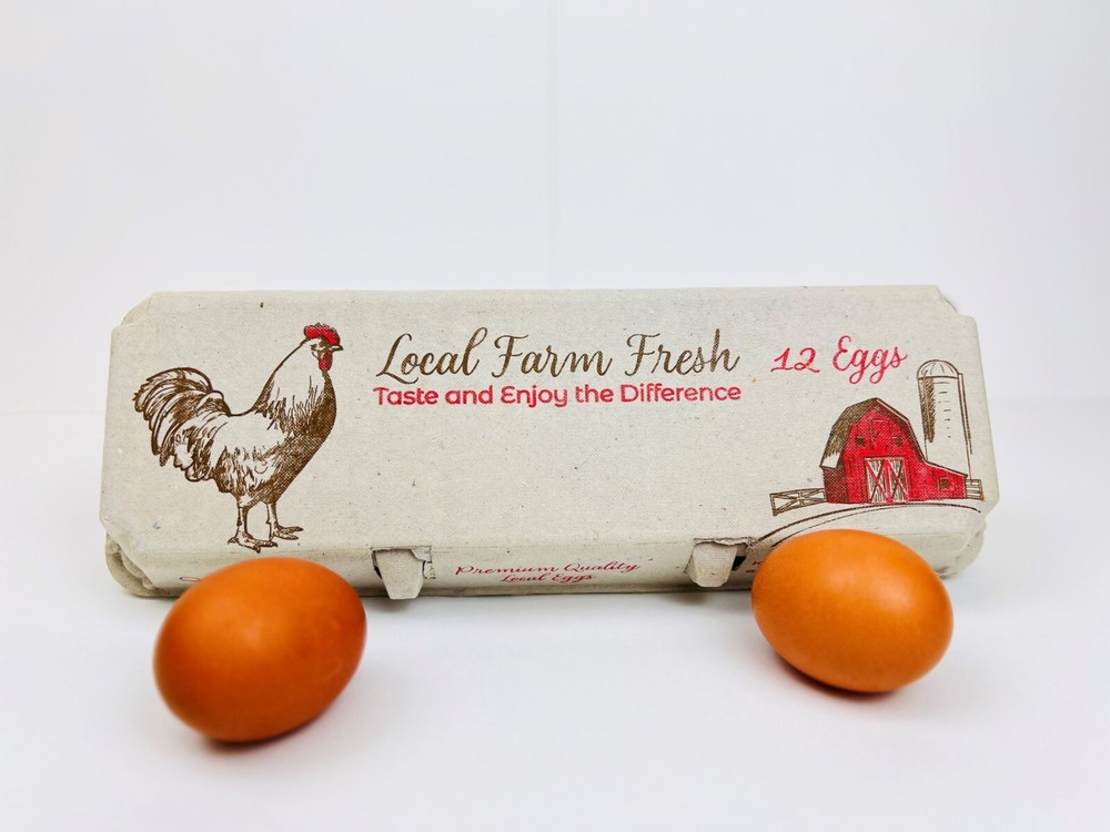 Printed Egg Carton (Barn/Rooster) – 100 UNITS