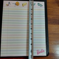 Vintage Barbie Faux Leather Padfolio Folder W Barbie Notepad 10×12 Black