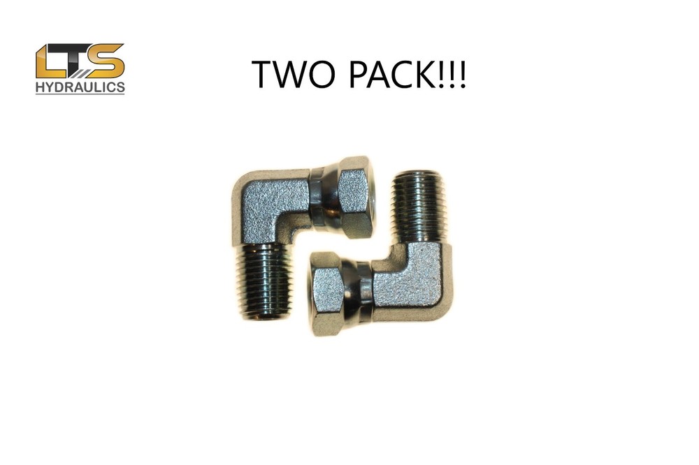1/4″ Male Pipe NPT x 1/4″ Female Swivel NPSM 90° Adapter 1501-04-04 TWO PACK!!!