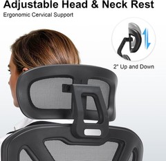 Soxiar Ergonomic Mesh Office Chair 5D Armrests 3D Headrest 90-135 Recline Black