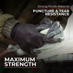 Black Nitrile Gloves Disposable Latex Free & Powder Free, 4 Mil Rubber Glove, Cl