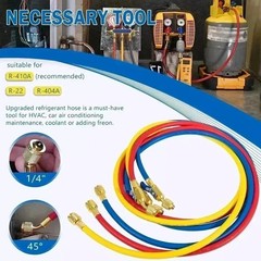 Yellow Jacket 29986 Plus II 1/4″ Hose with Compact Ball Valve, 72″