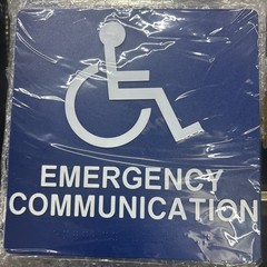 (Qty 3) Emergency Communication Sign 8″x8″ Plastic Blue (Pack Of 3)
