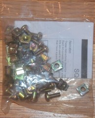 Chatsworth 12637-001 Square-Punched Mounting Hardware Kit Cage Nuts (25 Sets)