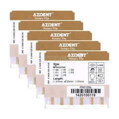 10 X AZDENT Dental Endodontic 25mm Gold Taper NITI Endo Rotary Files Engine Use