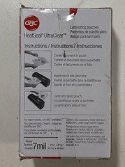 GBC HeatSeal UltraClear Laminating Pouches Business Card 7mil 100 Pack #3300371