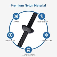 100 Pcs Nylon Universal Cable Tie Buckle for Car – Self-Locking and Easy Inst…
