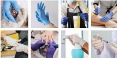 Nitrile Durable Rubber Hand Gloves / Powder Latex Free (Medium Size) Blue
