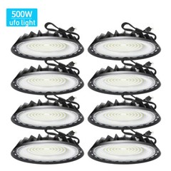 8Pack 500W UFO Led High Bay Light Commercial Industrial Warehouse Light 90-277V