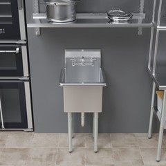 18 in. x 18.5 in. Stainless Steel Utility Sink With 15 in. x 15 in. x 13 in.