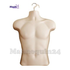 Set of Black & Flesh Male Mannequin Form with Stands Men Torso Body Form