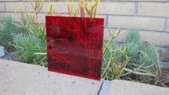 1/8″ Transparent Dark Red Acrylic Plexiglass Sheet 12″ x 12″ Cast Plastic AZM