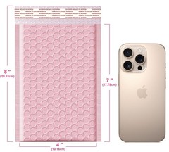 LINGLONG Pink Bubble Mailers 4×8″ Inches 50 Pack, Usable Size 4X7″ Bubble Env…