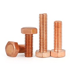 99.9% Pure Copper Allen Screws Hex Head Bolts DIN933 M3 M4 M5 M6 M8 M10 M12 M16