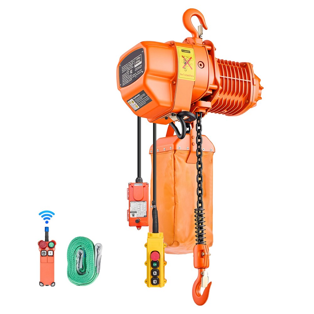 Uimoso 2-in-1 Electric Chain Hoist, 1100 lbs Capacity, Three-Phase, 20 ft Lift