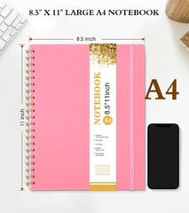 Spiral Notebook Journal 8.5” X 11”, A4 Large Pink Notebooks for Women Men, Colle