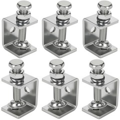 6 Pack Stainless Steel C Clamp – 1-3/16 Inch Small C 1 3/16 In-6pcs, Silver