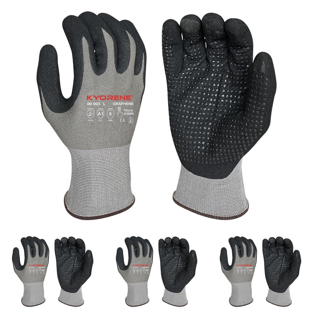 Kyorene Protective Work Gloves– Micro Foam Nitrile Palm with Added Grip– Abra…