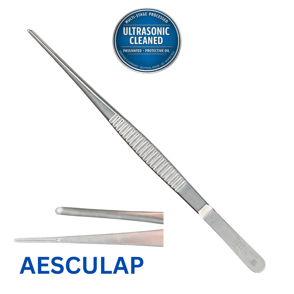 AESCULAP FB402R DeBakey ATRAUMATA Forceps, Serrated, Straight, 7-7/8″