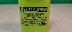 Tradepro Single Oval Run Capacitor 5 MFD 50/60hz 440/370 VAC DUAL VOLTAGE RATED
