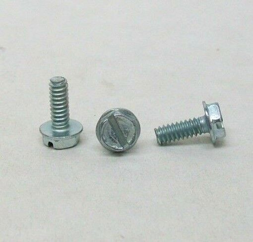 100/250/500 6-32 X 3/8 FT INDENTED SLOTTED HEX WASHER HEAD MACHINE SCREW ZINC NH
