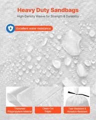VEVOR 16×26 in Heavy Duty Empty Flood Sandbags with Ties 50Pack 50lb Capacity