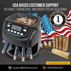 KCS-2000 Professional USD Coin Counter Machine, Coin Sorter, Wrapper/Roller | 30