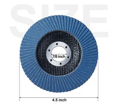 SATC 10PCS 4.5″(115mm) x 7/8″(22.23mm) Arbor Flap Discs for Polishing P80 Type29
