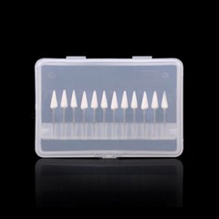 Dental White Polishing Stone Flame Cone Round/Ceramic Diamond Grinding Burr Bur