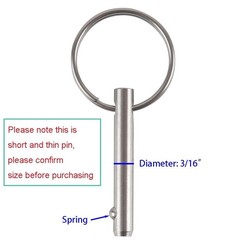 Small Quick Release Pin 3/16″ Stainless Steel, Bimini Top Marine Hardware 4 Pack