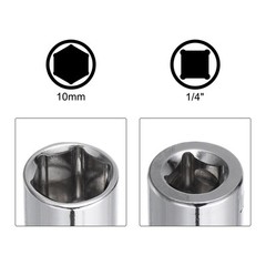 8Pcs 10mm 1/4″ Drive Shallow Socket for DIY Repair Automotive 6-Point