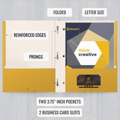 Better Office Products Dark Yellow 2 Pocket Folders with Prongs, 50 Pack, Let…