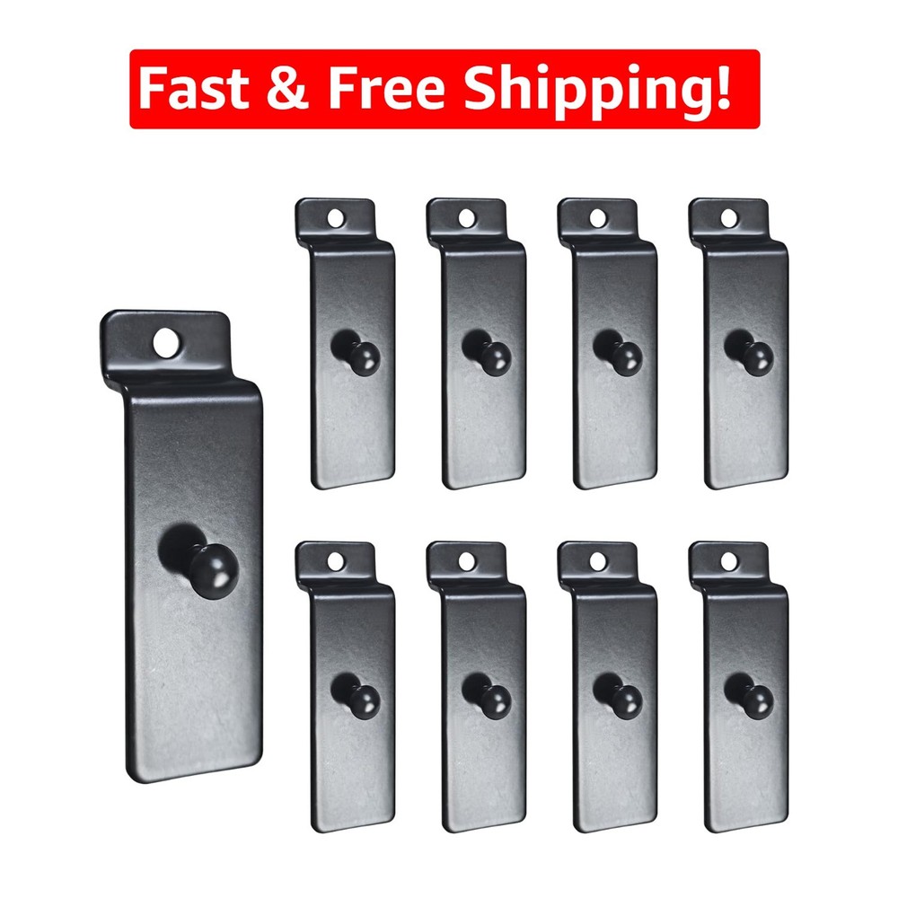Heavy-Duty Slatwall Utility Hooks, 10pcs Black Display Hangers for Art & Photos