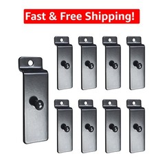 Heavy-Duty Slatwall Utility Hooks, 10pcs Black Display Hangers for Art & Photos