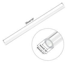 4pcs Acrylic Pipe Clear Rigid Round Tube 4mm 5/32″ ID 8mm 5/16″ OD 10″ for Lamps