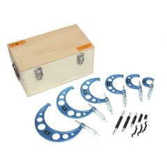 HFS(R) 0-6″X0.0001″ 6Pcs Premium Outside Micrometer Set Metal Frame Carbide Tip