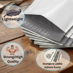 100 PCS 12×15.5 WHITE POLY MAILERS ENVELOPES BAGS 12 x 15.5 – 2.5MIL