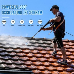 Turbo Nozzle Pressure Washer Tips, Durable Ceramic Core, 360° Rotating Pres