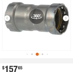 Viega MegaPressG 1 in. Press Carbon Steel Coupling with Stop (5-Pack) (Gas Only