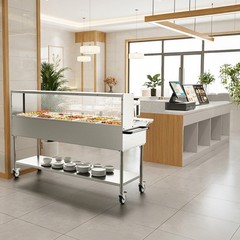ROVSUN 120QT Electric Commercial Food Warmer 2500W, 15-Pan Steam Table 8QT/Pan