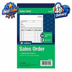 Adams Sales Order Books, 2-Part, Carbonless, 50 Sets per Book, 3 Pack