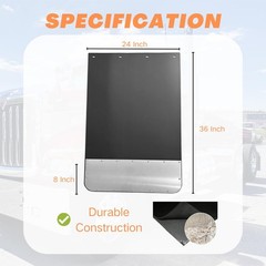 24×36 Universal Mud Flap Splash Guard w/ Stainless Steel Weights for Semi Truck