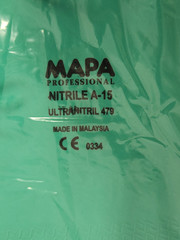 12 Pairs! MAPA A-15 Stansolv Nitile Green Cleaning Gloves Size 10 & 10-1/2 Large